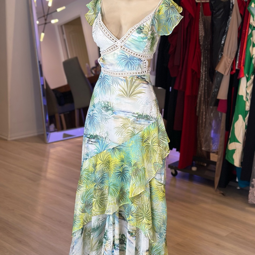 Guess Green and Blue High Low Sundress